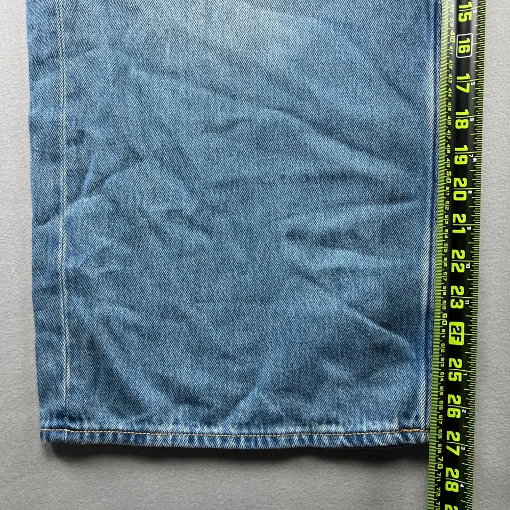 Old Navy Baggy Jeans Women 16 Petite Blue Drapey Denim Cotton High Rise Wide Leg